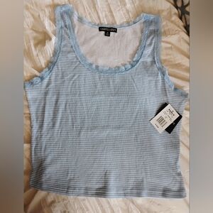Harper & Ivy Blue and White Striped Tank Top. sz.XL